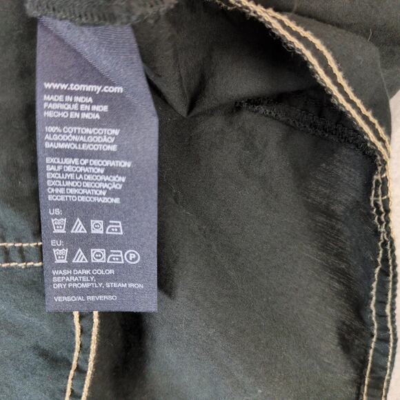 Tommy Hilfiger Black Contrast Stitching Button Up Shirt Women's L Y2K Streetwear - Picture 8 of 10